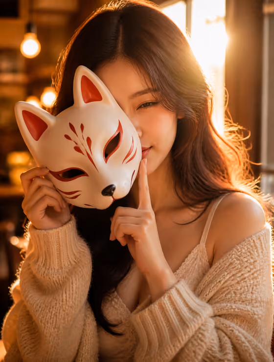Golden Hour Cafe Portrait
