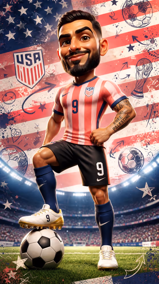 Football Star Caricature