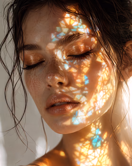 Stained-Glass Beauty Portrait