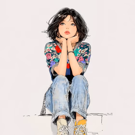 Minimalist Anime Character
