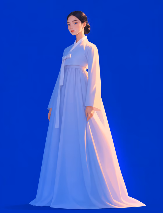 Cobalt Hanbok Portrait