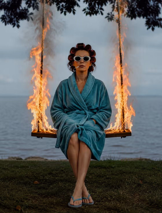 Flaming Swing Portrait