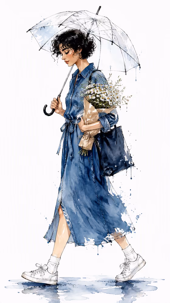 Ink & Watercolor Portrait