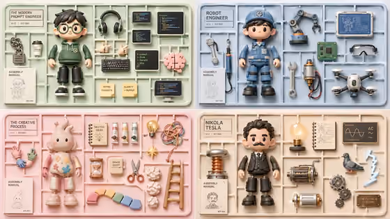 Toy Kit Exploded Flat Lay
