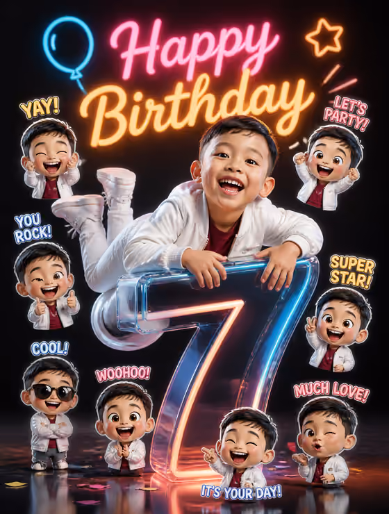 Glassmorphism Birthday Portrait