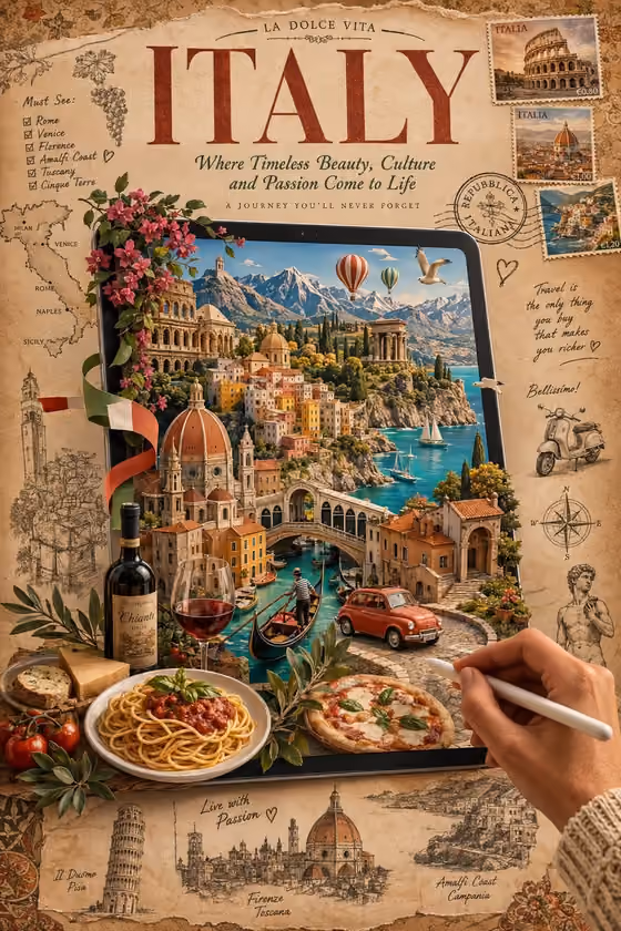 Papercraft Travel Poster