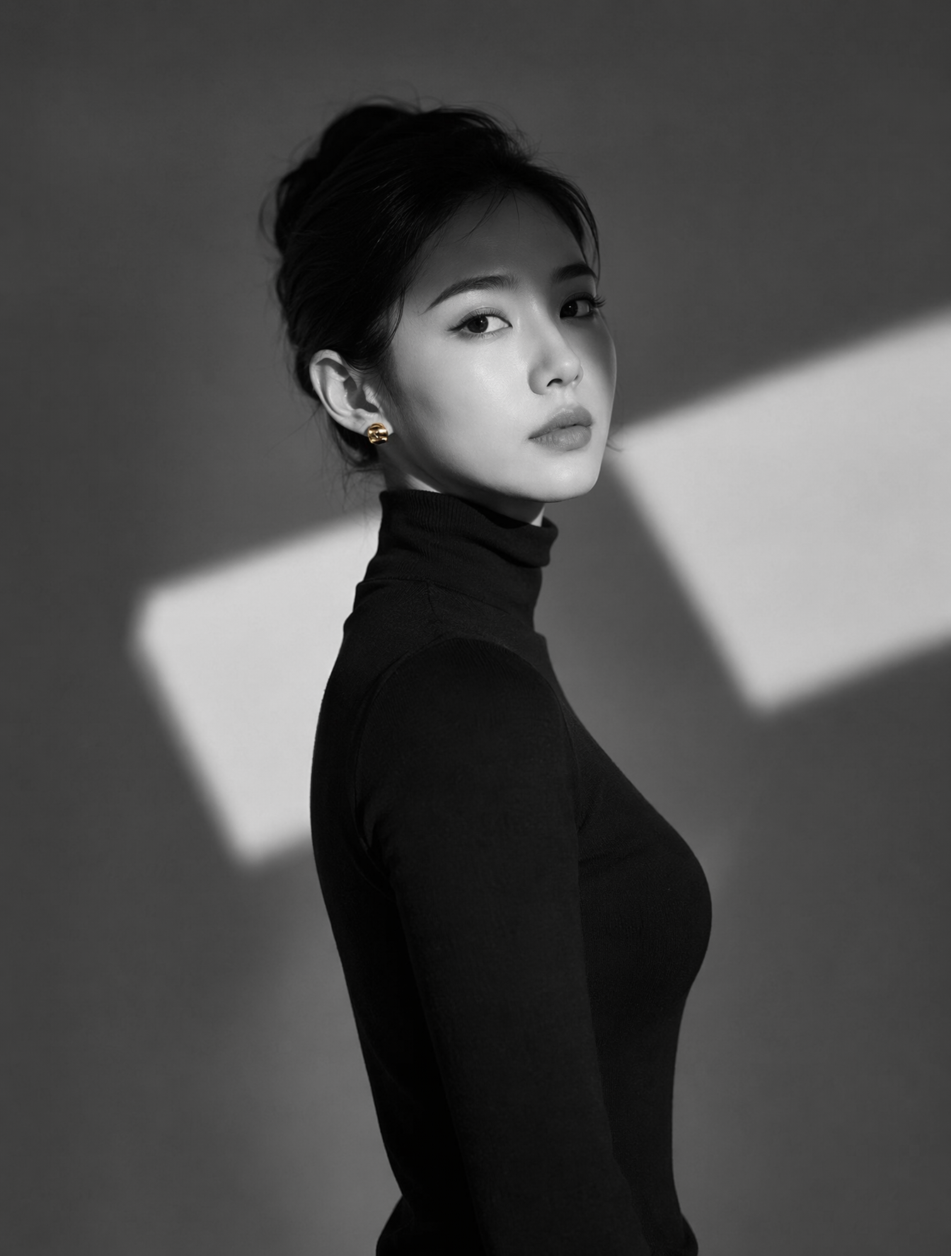 Minimal B&W Studio Portrait