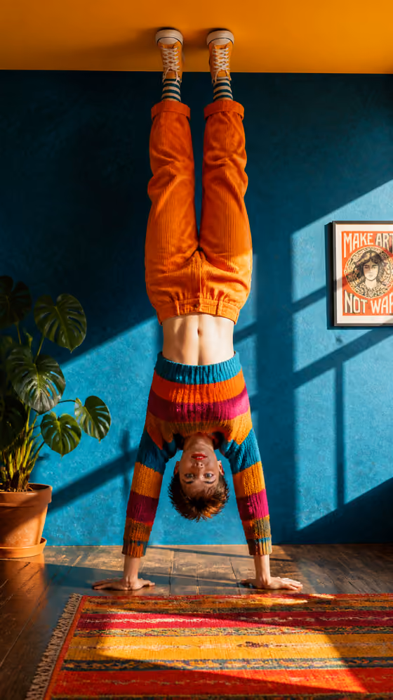 Playful Handstand Portrait