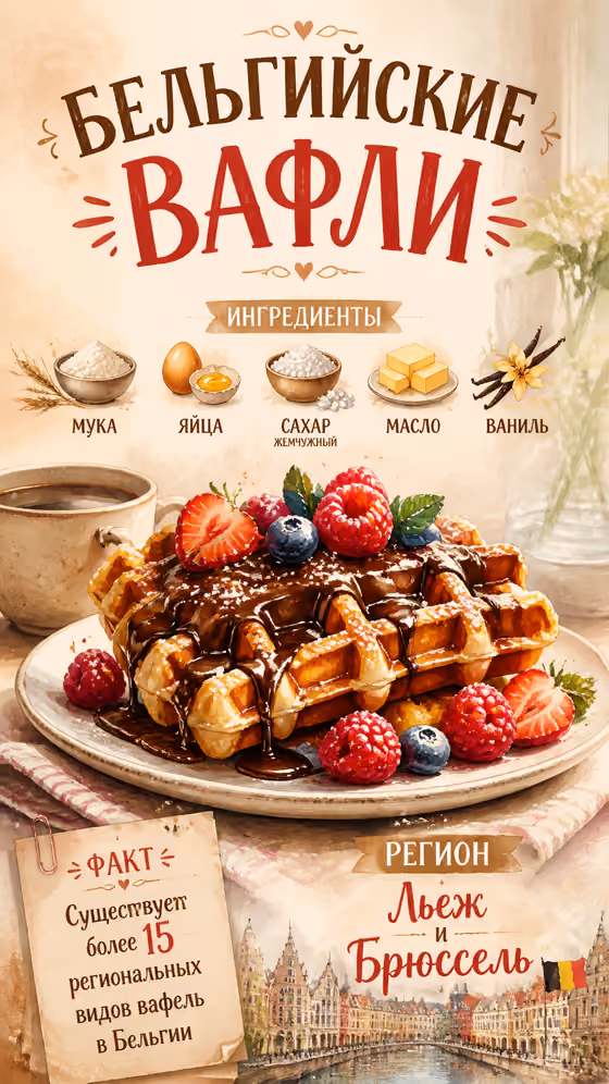Waffle Watercolor Poster