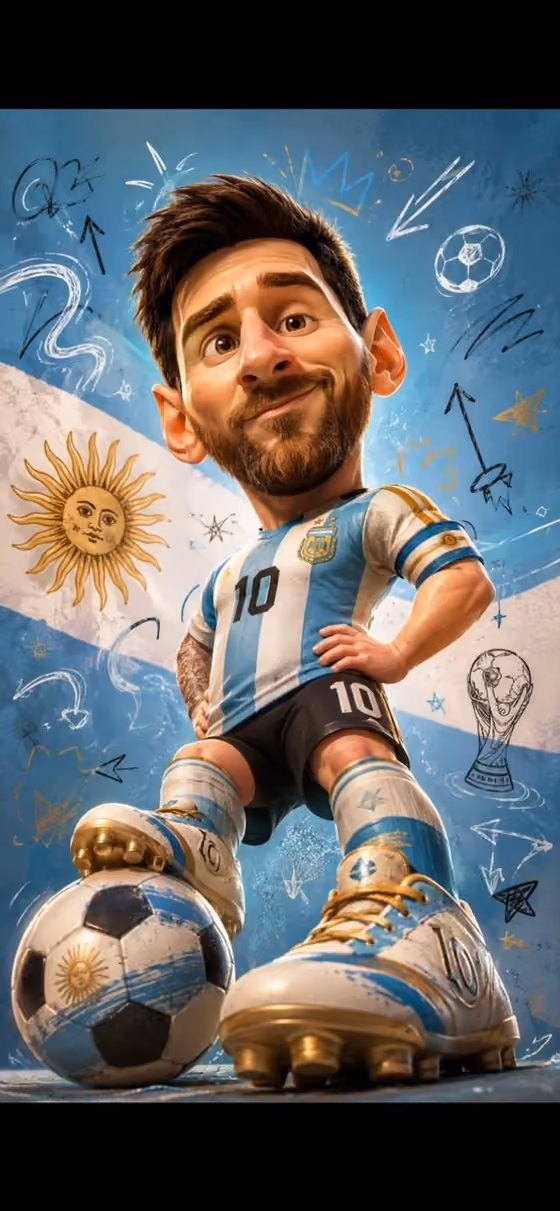 Football Star Caricature template result