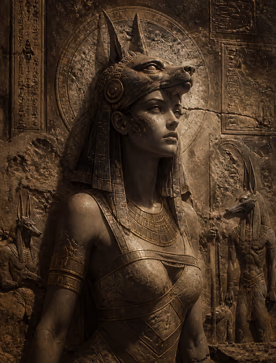 Ancient Anubis Bas-Relief