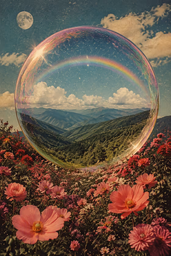 Iridescent Bubble Landscape