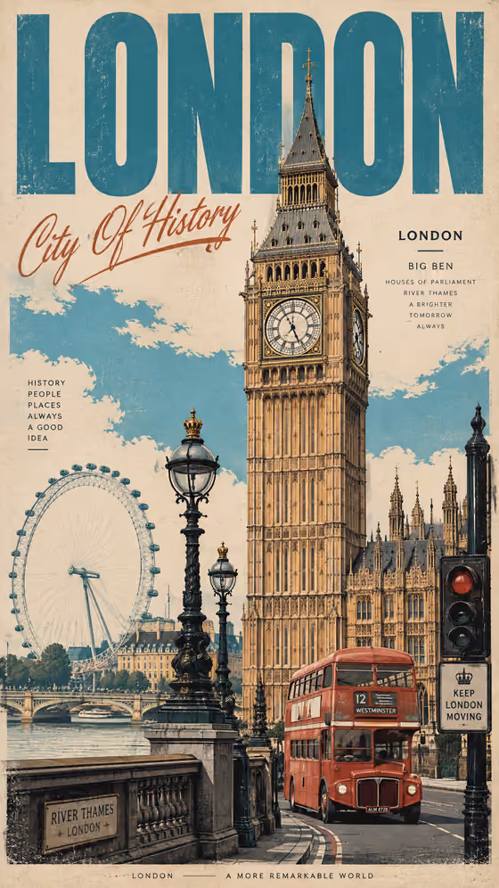Mid-Century City Travel Poster