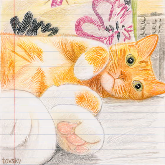 Child's Colored-Pencil Drawing