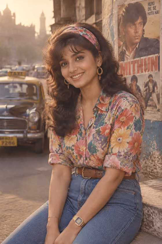 Retro Bollywood Street Portrait