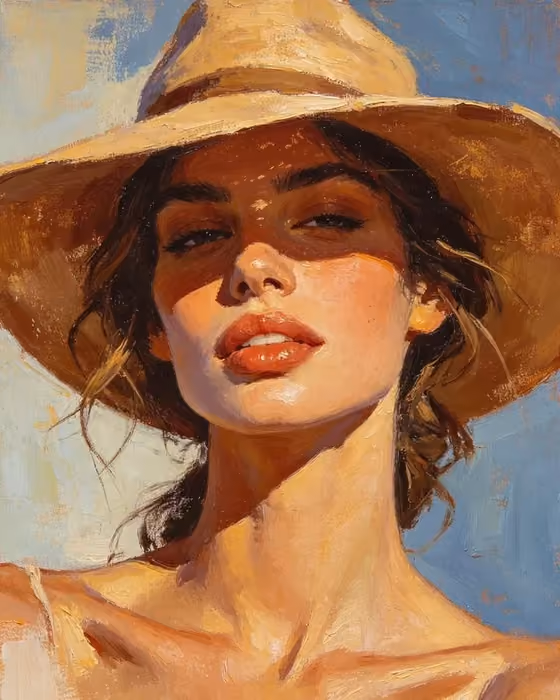 Golden Hour Oil Portrait template result