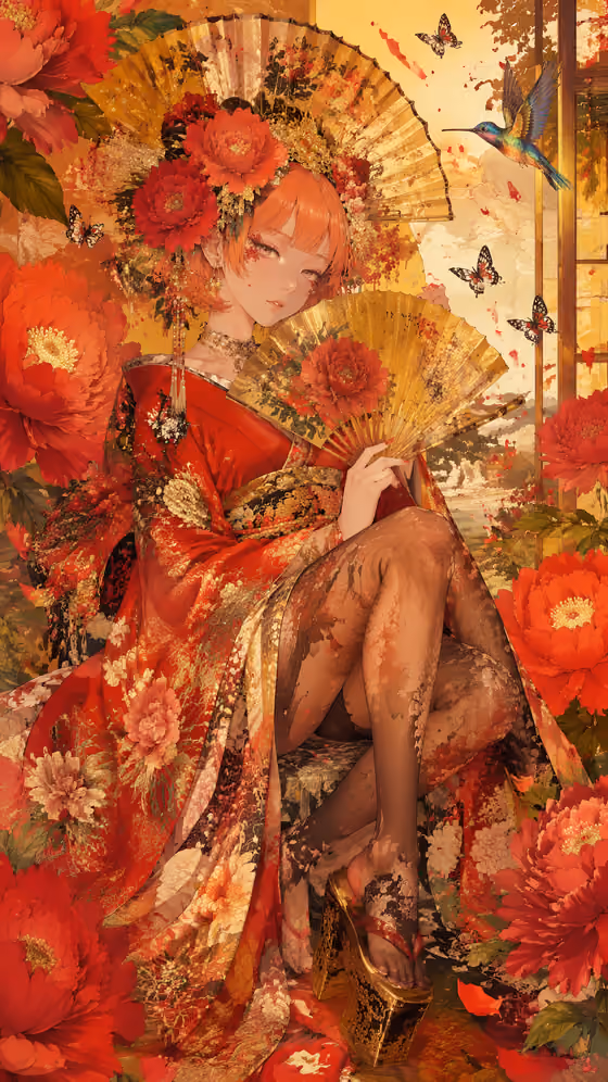 Ukiyo-e Peony Maiden