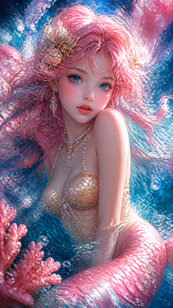Impasto Mermaid Portrait
