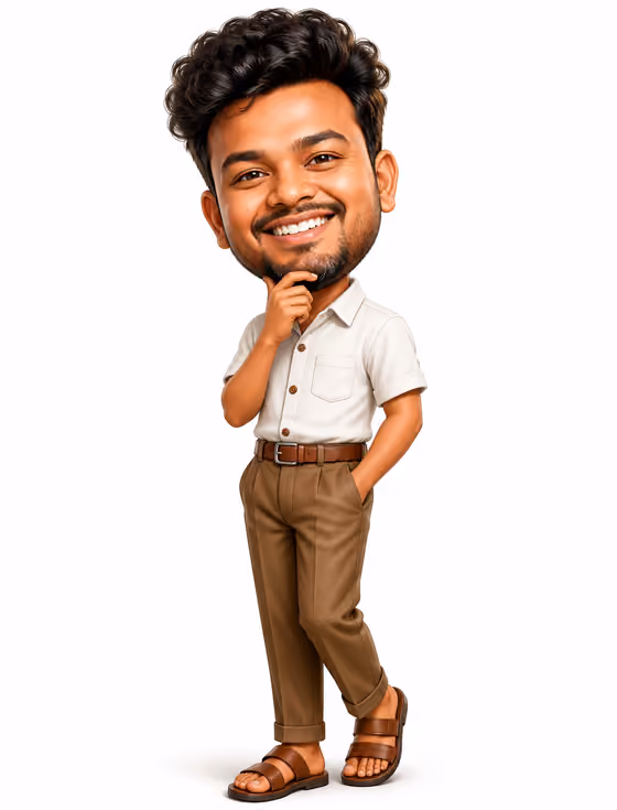 3D Caricature Portrait template result