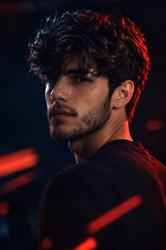 Cinematic Rim-Light Portrait template result