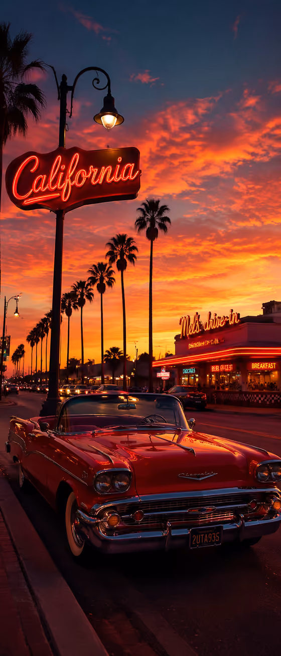 Retro Neon Roadside