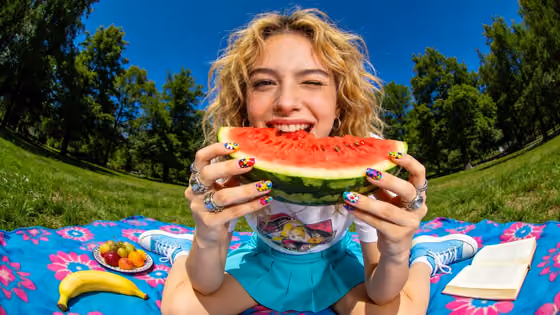 Watermelon Picnic Portrait