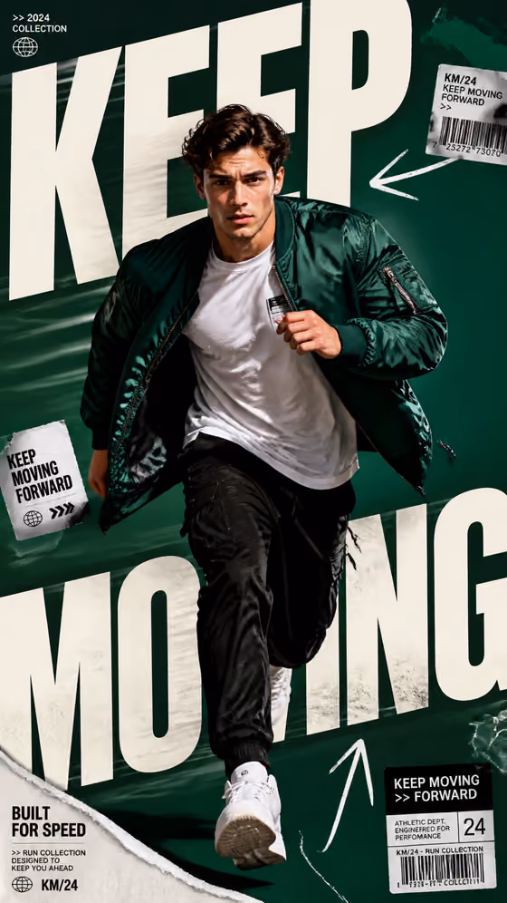 Keep Moving Fashion Poster