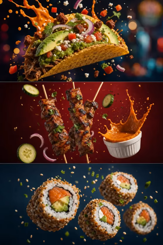 Cinematic Food Triptych