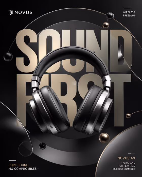 Sound-First Headphone Poster