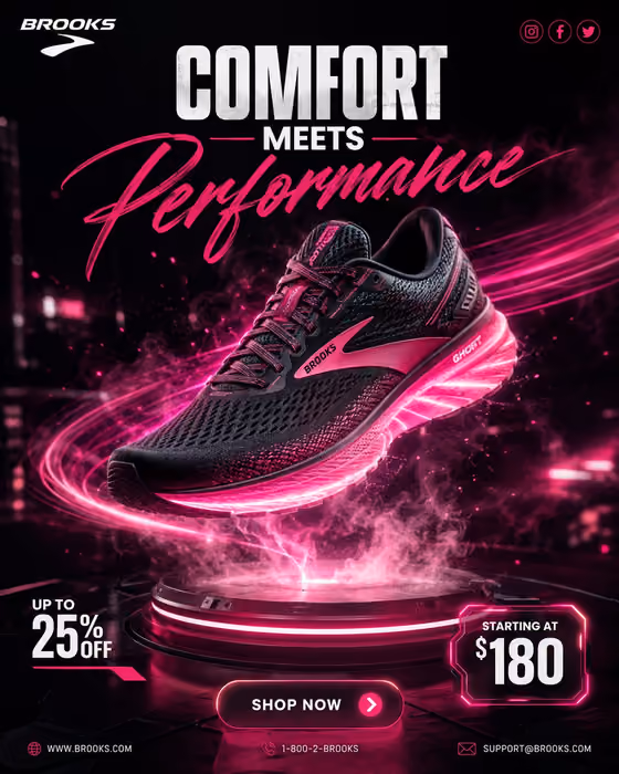 Neon Shoe Ad template result