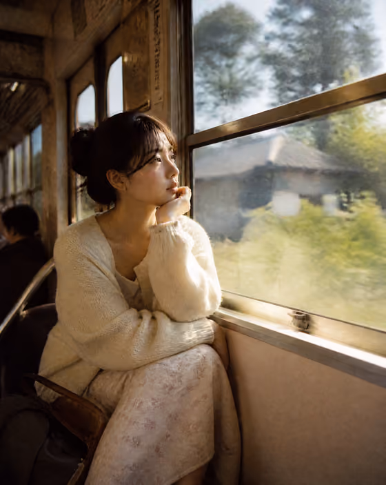 Train Window Portrait