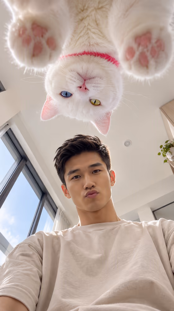 Cat Peekaboo Selfie