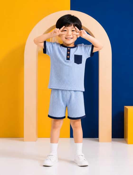 Color-Block Kid Portrait
