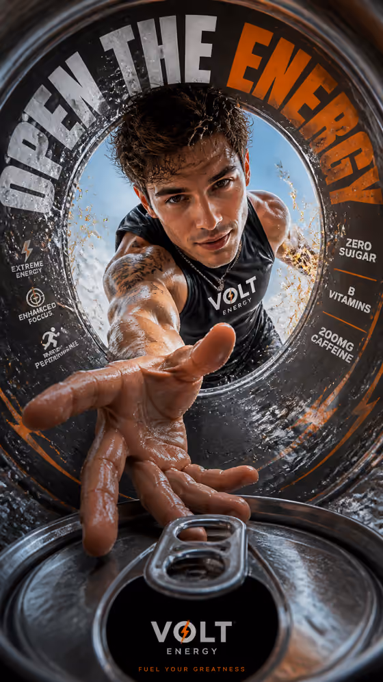 Energy Can Ad Poster