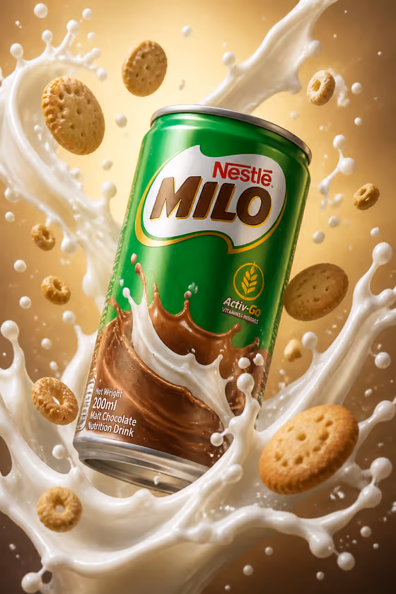 Milk Splash Beverage Ad