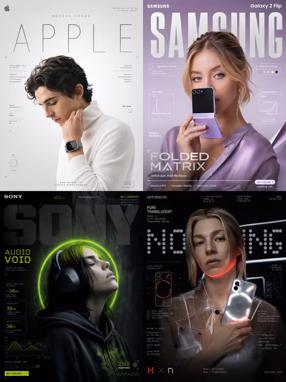 Minimalist Tech & Wearables ( Brand Name ) high-contrast
