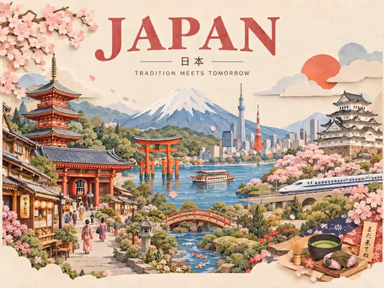Paper-Cut Travel Poster