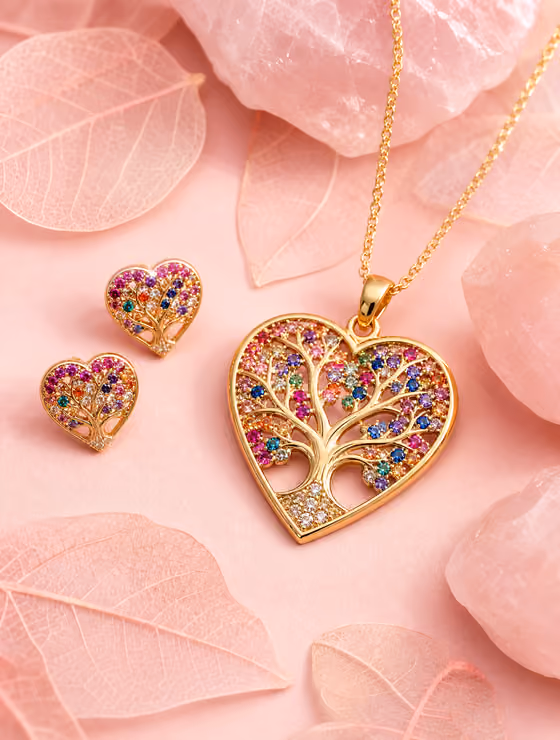 Heart Pendant Flat Lay