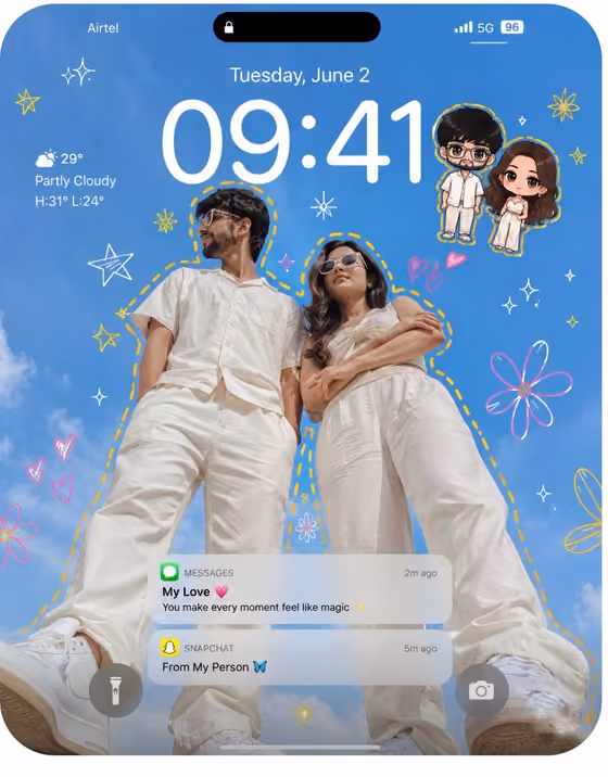 Doodle Couple Lockscreen