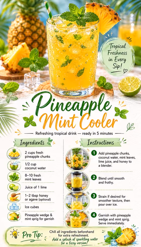 Pineapple Mint Recipe Card