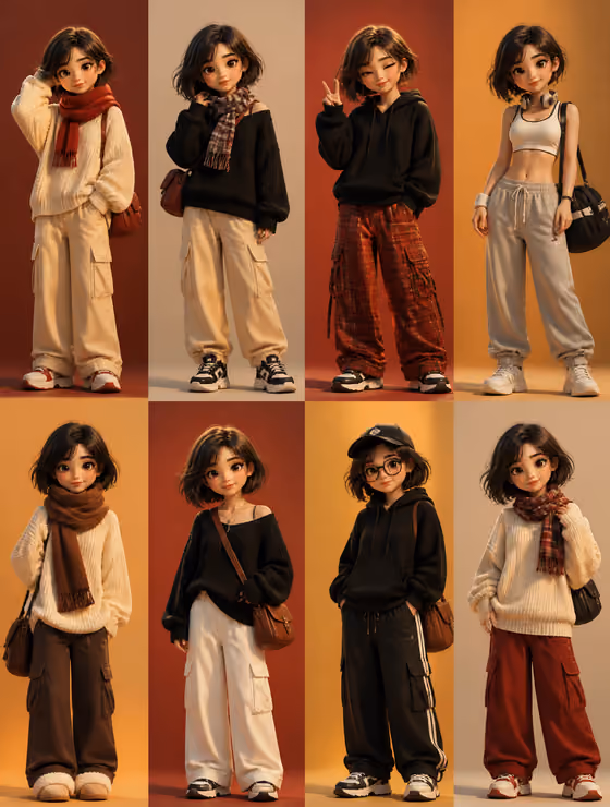Pixar Style Fashion Collage