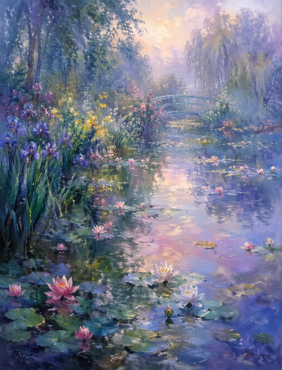 Impressionist Lotus Pond