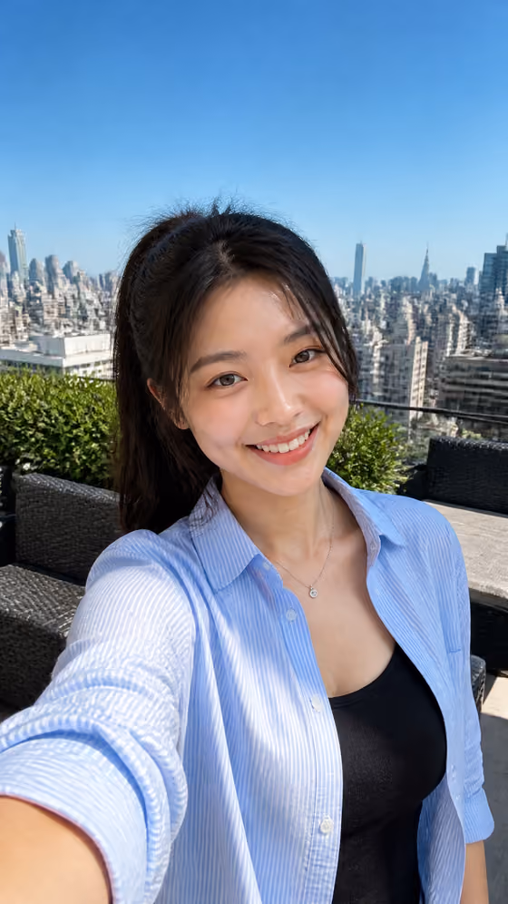 Sunlit Rooftop Selfies