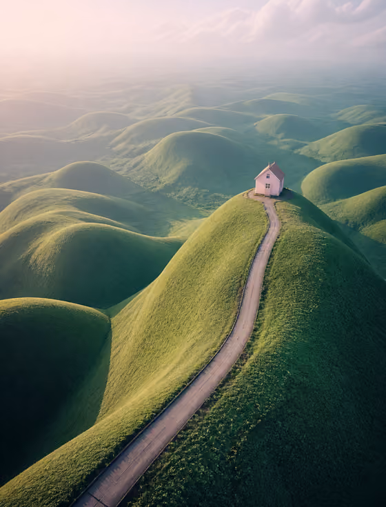Pastel Hilltop Cottage