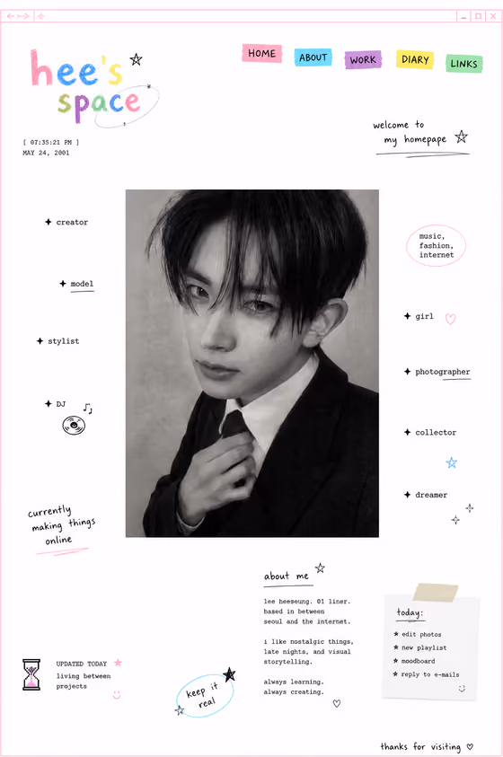 Early-Internet Profile Homepage