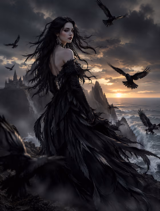 Gothic Raven Portrait