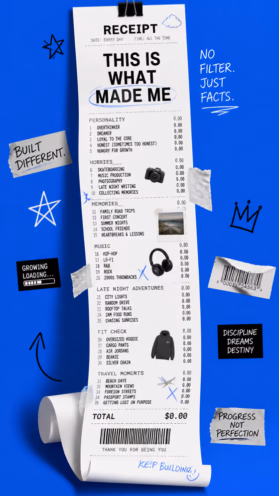 Identity Receipt Poster template result