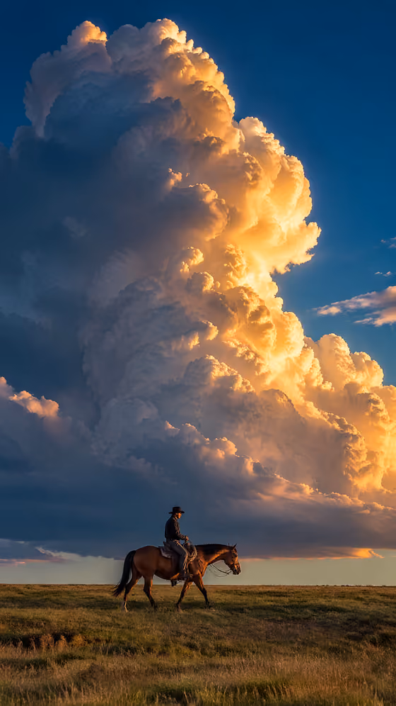 Sunset Grassland Rider
