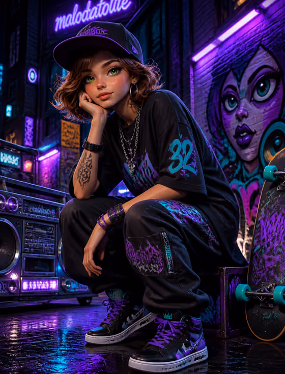 Neon Alley Hip Hop Star