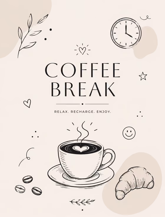 Coffee Break Doodle Poster